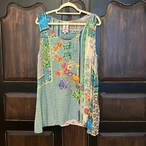 Johnny Was Mix Print Tank Top size XL